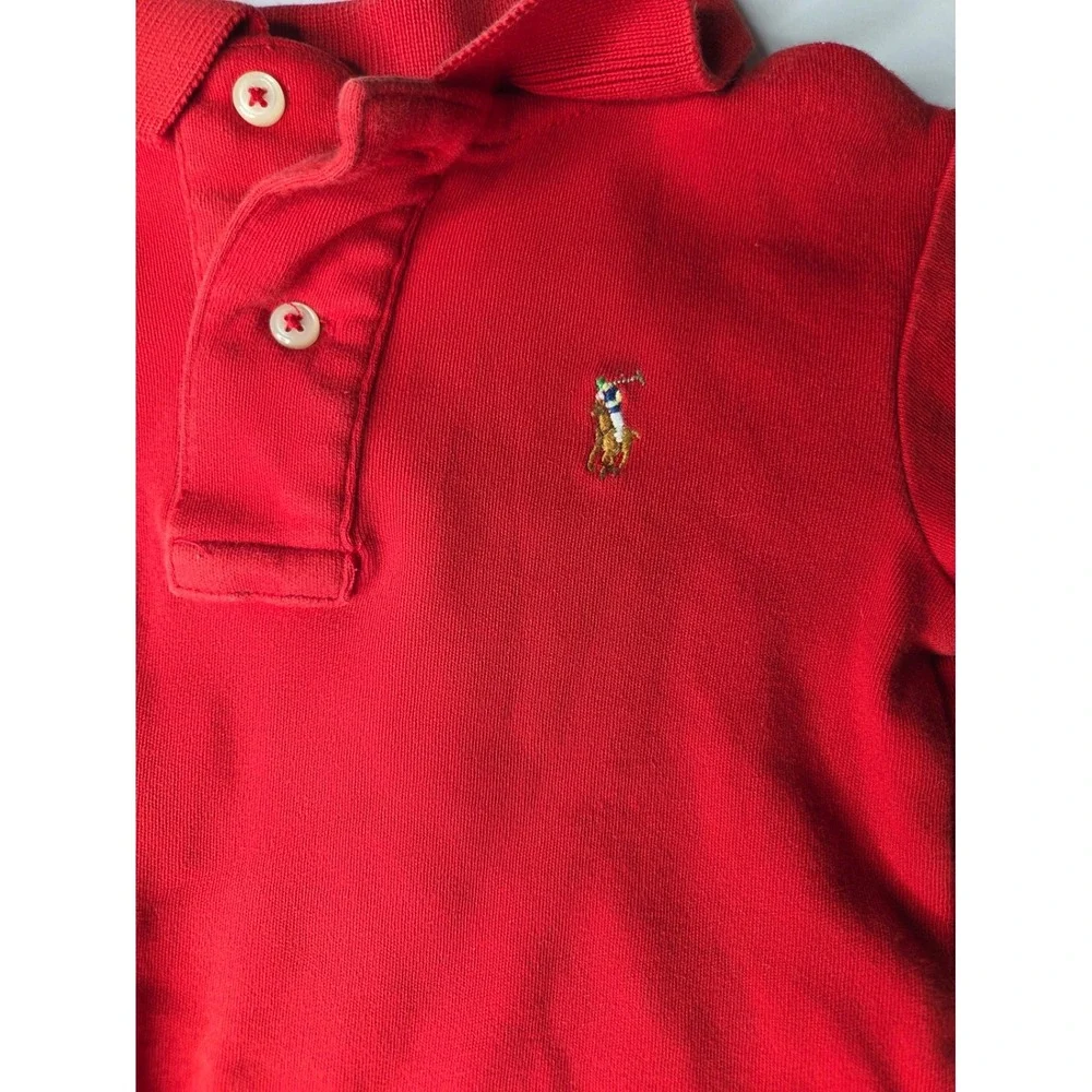 Ralph Lauren‎ Baby Boys Red Short Sleeve Pique Polo Shirt Size 9M